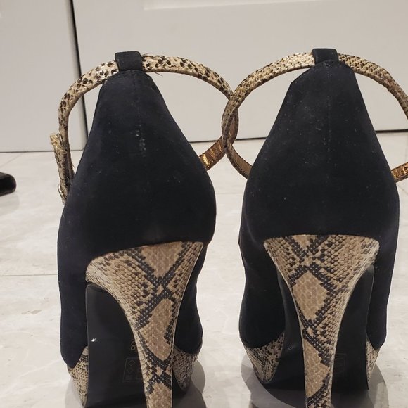 Material Girl Platform Heels, Faux Suede & Snakeskin, Size 38 (fits size 7) - Picture 5 of 8